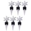 6 Pcs Snow Cork Stopper Bottle Stoppers Plugs Alloy Beverage Decorative Red Stainless Steel Sealing