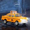 Zinc Zinc Zinc Alloy Taxi Model Toy Rubber Taxi Car Car Funny Miniature Toy Car  Kids Toys