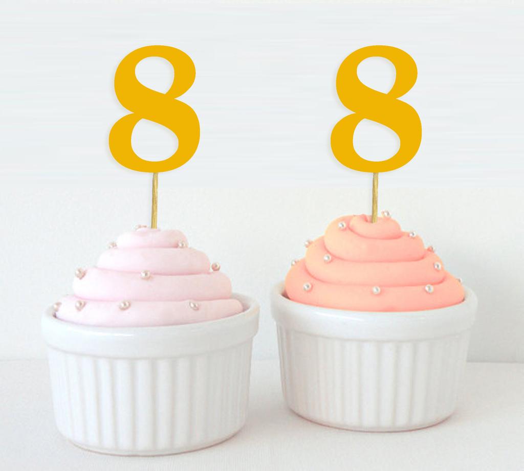 Дарлинг Сувенир| Ботворезы для кексов с номером 8 на день рождения | Украшения для десерта на день рождения, годовщину, упаковка