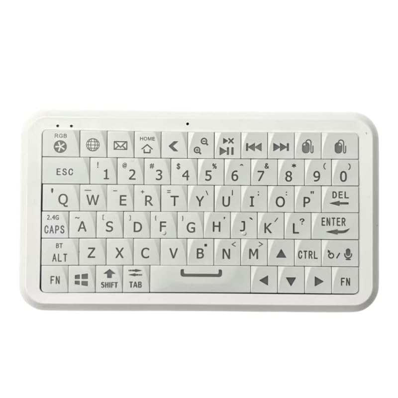 Winmaxle Mobdel B1 Mini Bluetooth Dual Mode Wireless 64 7 RGB Backlight QWERTY Compatible with + 2.4G Keyboard, Built-in 3-Axis Gyroscope, Keys,