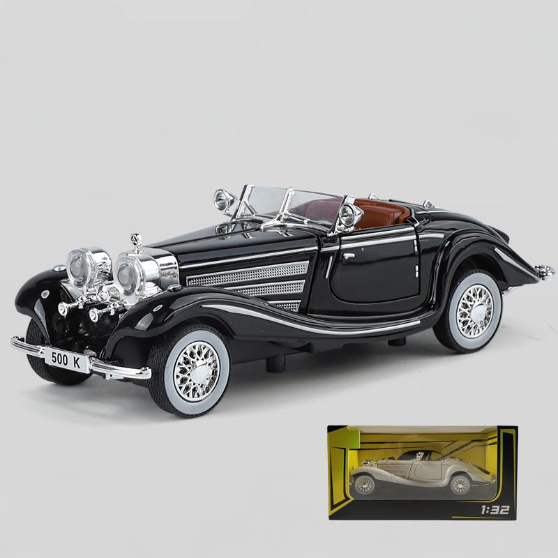 1:32 Mercedes Benz 500K Двухдверный Кабриолет Родстер Литая Модель Сплав Металл Коллекции Машин Хобби Украшения Подарок Другу