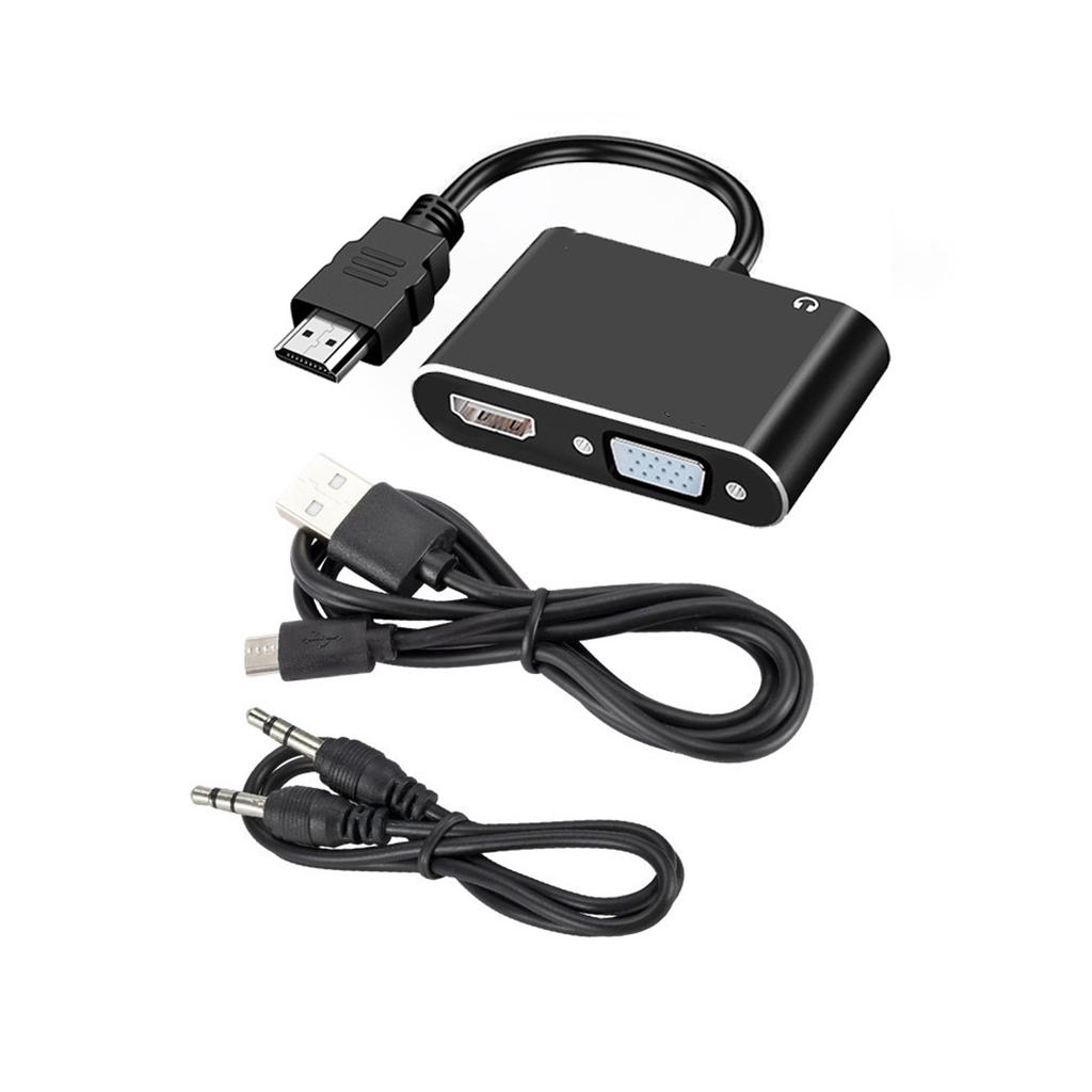 Адаптер VGA 1080P с аудиопортом 3,5 мм, Plug and Play, универсальный для ноутбука, настольного компьютера, конвертер