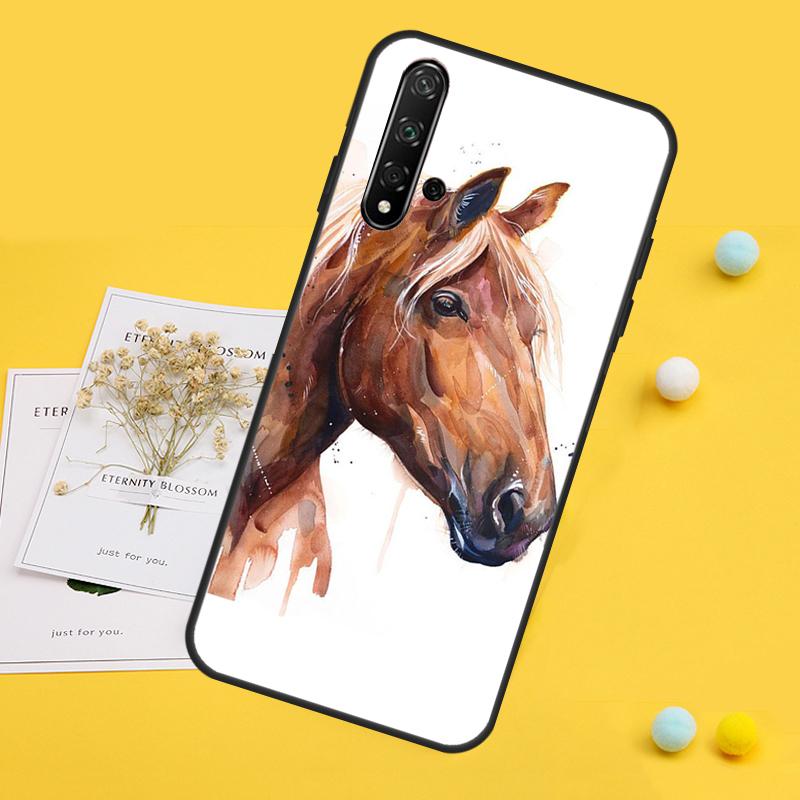 Художественный чехол с рисунком лошади для Huawei Nova 12s 12i 11i 5T Y90 Y70 Y60 Y61 Y91 Y72 9 10 SE P20 P30 P40 Lite P60 Pro