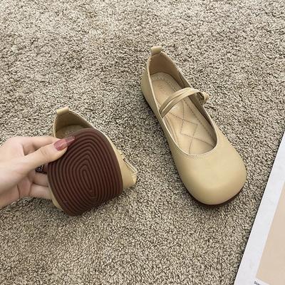 Французские ретро туфли Мэри Джейн женские весна и осень 2025 новые мягкая кожа туфли бабушки маленькие кожаные туфли с юбкой одинарные туфли