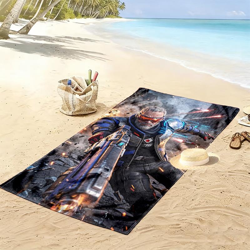 Overwatch Heroes Print Beach Towel, Large Soft Quick Dry Towel for Beach Camping Swimming