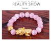 Agate Pixiu Bracelet with Mantra Beads - Gold-Plated Beaded Bracelet for Men and Women