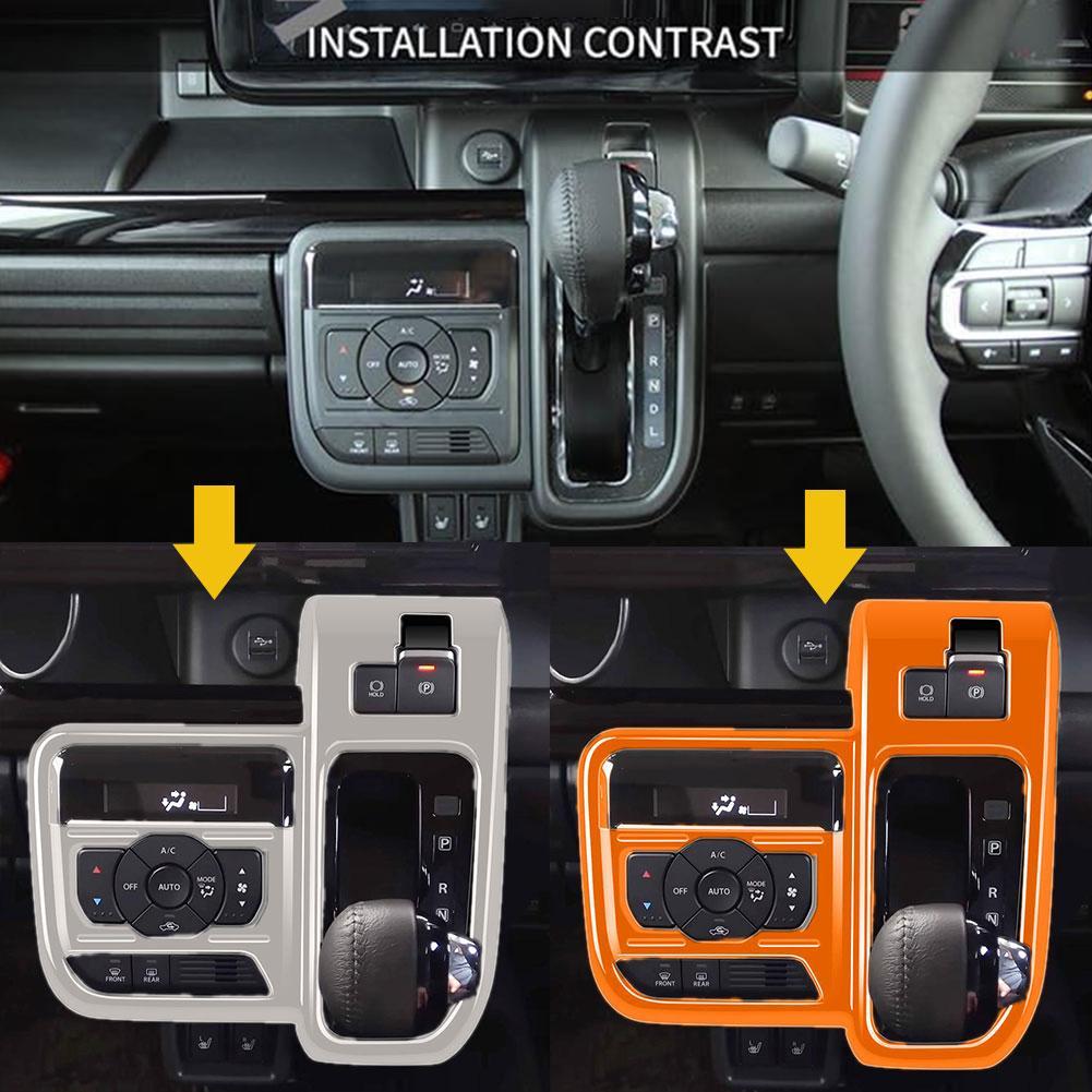 For Suzuki Spacia Custom 2024 RHD Center Console Decorative Stickers Gear Gear Position Sequins Frame Modified D1D9