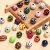 10pcs Sports Beads 11mm Basketball Baseball Volleyball Football Tennis Softball Beads Crafts Bracelet Necklace Pendant Acrylic Beads