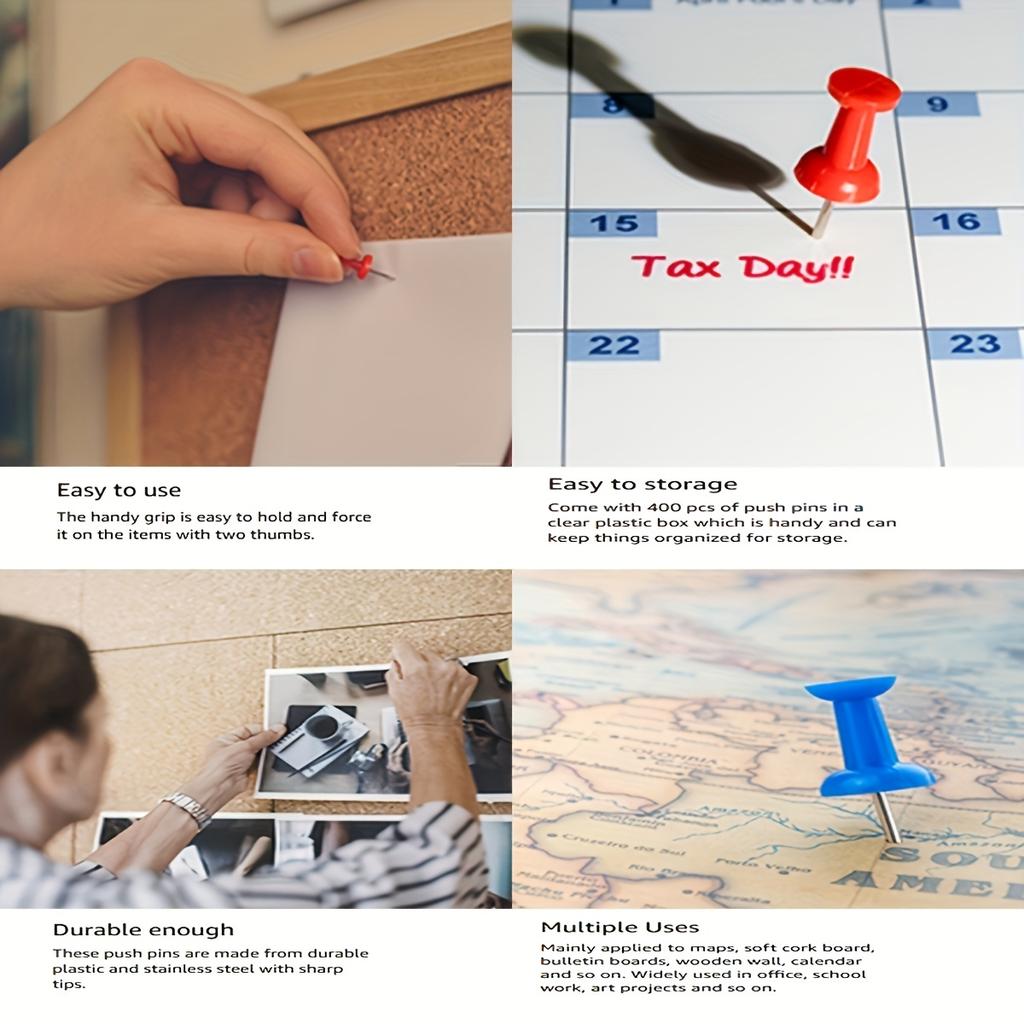 100 шт. Кнопки-гвоздики, Канцелярские кнопки для доски объявлений, Цветные кнопки-гвоздики для пробковой доски, Настенные крепления, Офисные кнопки-гвоздики