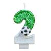 Football Birthday Candle Eco-friendly No Odor Sequins Design Easy To Use Long-Lasting 0-9 Numbers Candle Cake Decoration