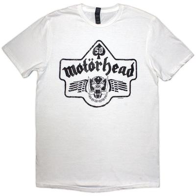 Унисекс футболка Motorhead: 50 лет Эмблема Ace Wings (белый)