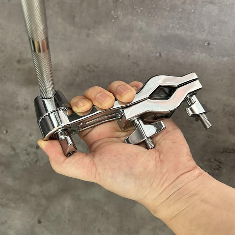 Drum Extension Clamp Metal Drum Clamp Holder Stand Drum Clamp Extension Clip Cymbal Drum Arm Stand Holder with Felt Pad