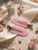 DIOR 2 Pcs Pink Transparent Logo Hair Clips Metal Alligator Barrettes Fashion Women Bangs Hair Accessories Daily Decor
