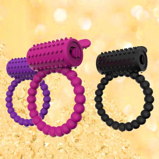 Male Masturbator Long-lasting Convenient Safety Material Wireless Exquisite Enhance Happiness Silicone Vibrating Penis Lock Ring for Men