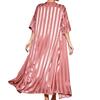 Women’s Nightgown Slip Night Dress 2 Pieces Set Satin Stripe Pajamas Dressing Gown Robe Sleepwear Home Wear Spring Autumn Sleep Lounge Clothes