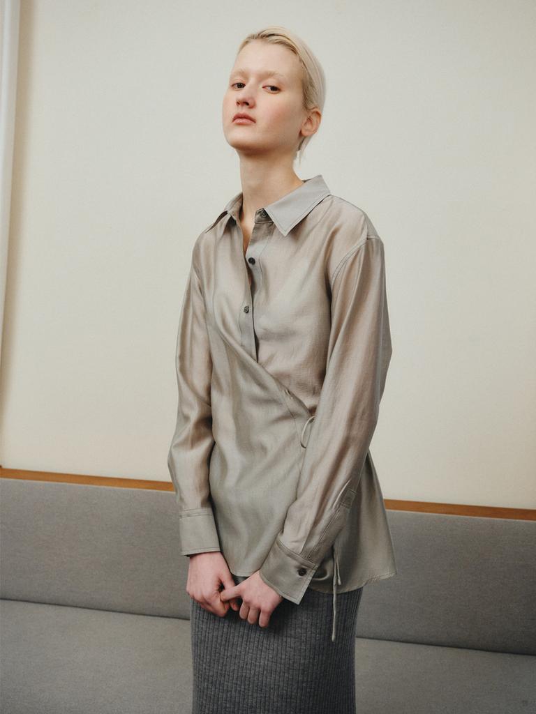 Рубашка-кимоно Reply Sheer Wrap_Светло-хаки