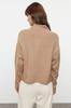 Women's Fashionable Stylish Sweater Mink More Sustainable Soft Textured Wide Fit High Collar Knitwear Sweater