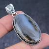 Natural Montana Agate Gemstone Handmade 925 Sterling Silver Pendant 2.25" O8W31