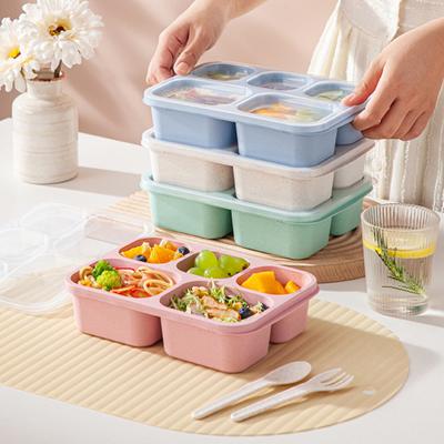 Контейнеры для ланча Bento для взрослых и детей, 5 отделений, многоразовые, для перекуса