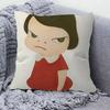 Y-Yoshitomos N-Nara Cartoon Pillow Covers Cartoon Sofa Decorative Home Double-Sided Printing Short Plush Cute Cushion Cover