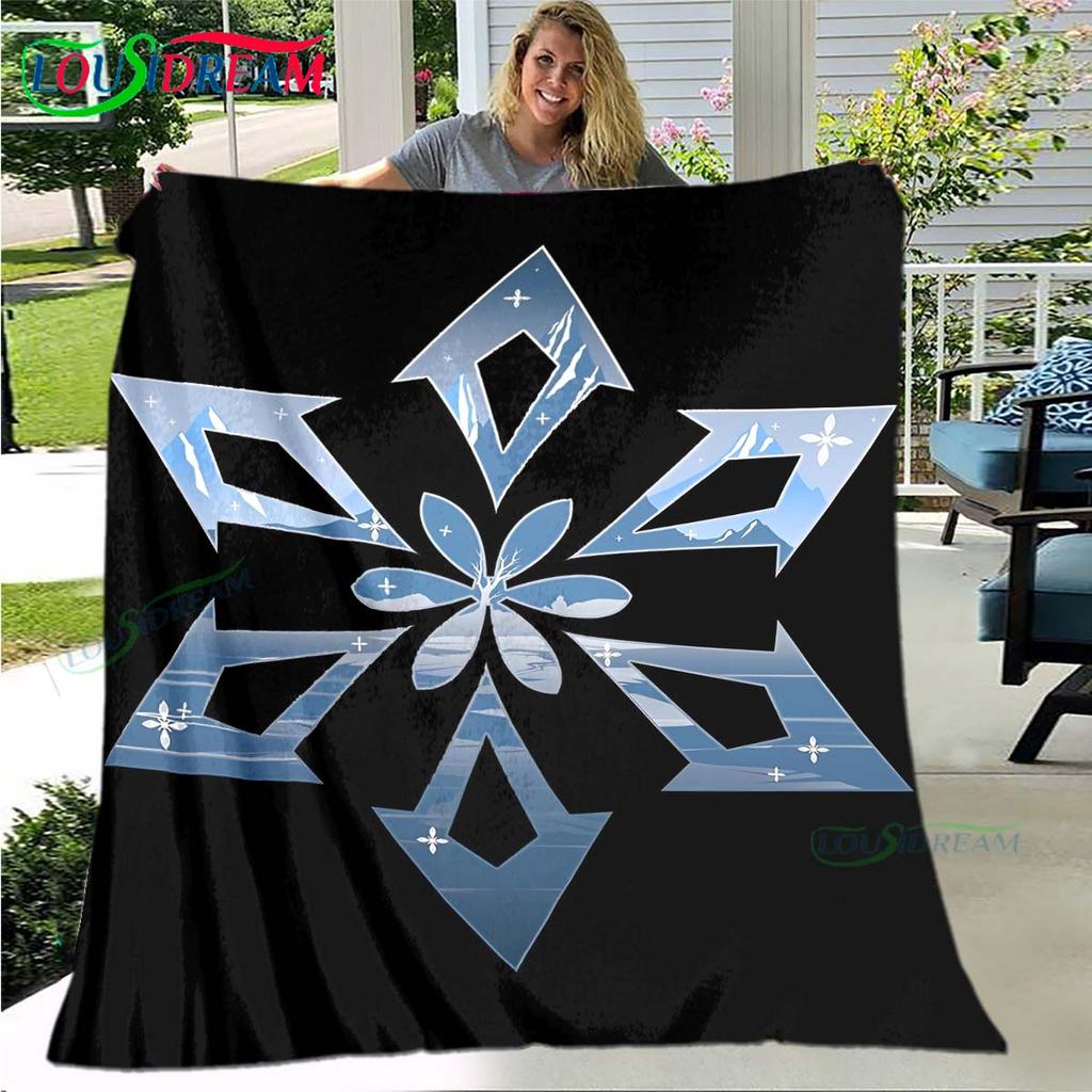 Горячий плед с узором рун Genshin Impact, тонкий фланелевый плед, портативный плед для дома, путешествий, офиса, на обеденный перерыв, подарок на день рождения