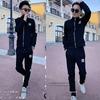 Мужской комплект куртка с воротником-стойкой и джоггеры в корейском стиле, осень 2025