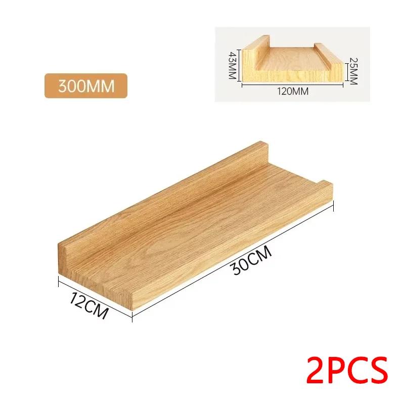 Wood Shelves Wall Floating Shelves Wall Partition Laminate Hanging Hole-free Storage Shelf Home Display Rack Closet Organizer