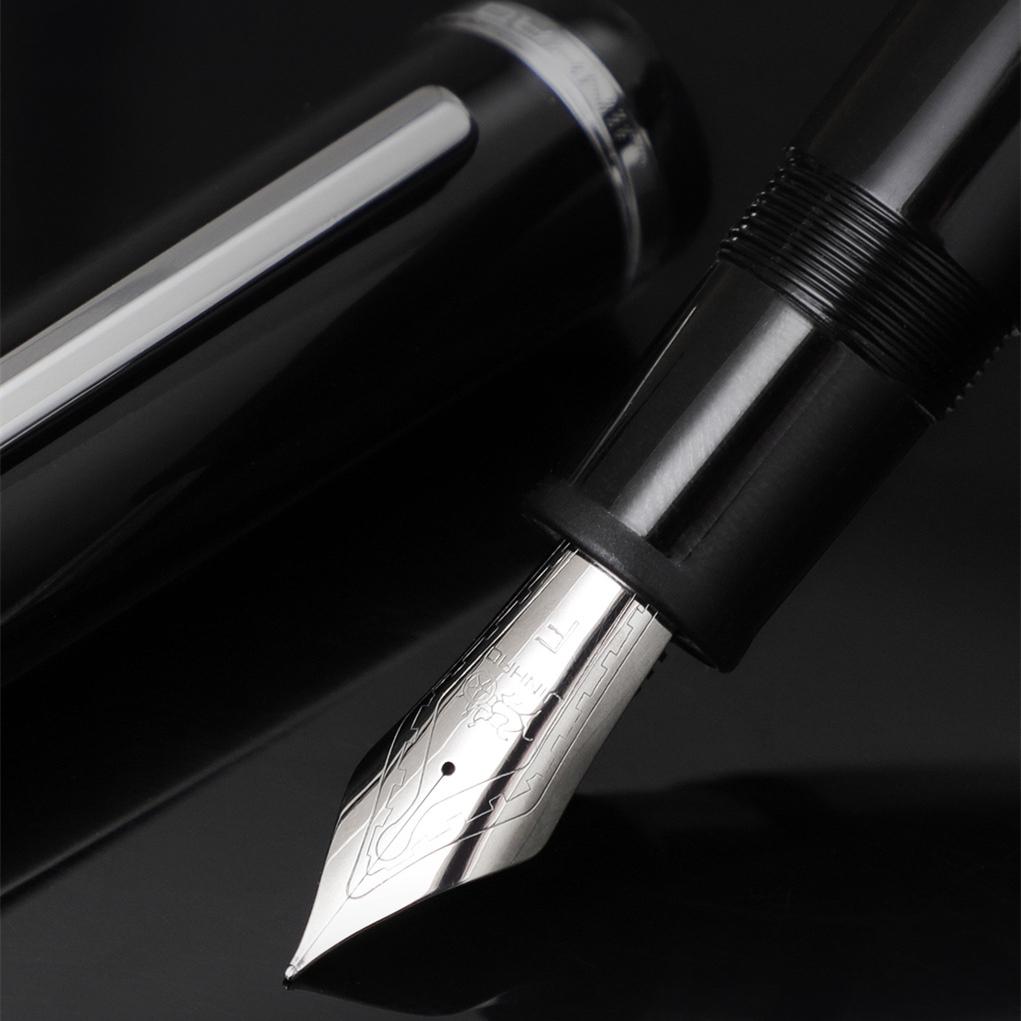 Jinhao X159 акриловая перьевая ручка золотого и серебряного цвета с зажимом Iraurita, тонкое перо для написания подписи
