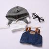 Striple Hoodie Labubu Doll's Cloth Jean Overalls 17cm Plush Dolls Clothes  Cotton Doll Accessories