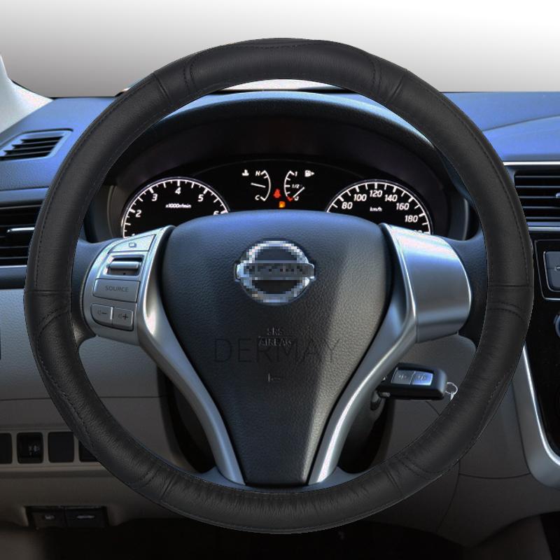 Чехол на руль из натуральной кожи для Nissan Qashqai Juke Primera Versa Almera Terrano Kicks March Murano 350z Terrano