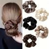 5-Pack Satin Scrunchies for Women - Silk-like Hair Ties Gentle Elastic Vintage Style Soft Hair Bands for Everyday/Wedding Hairstyles (Assorted Colors)