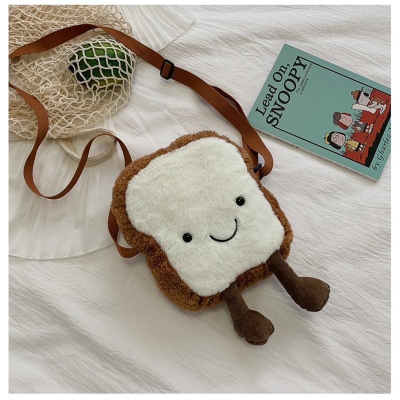 Toast Bread Duck Plush Bag Girl Student Messenger Bag Women Cute Shoulder ARI
