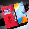 Кожаный чехол для телефона с цветком розы для Xiaomi Redmi 10C 4G, чехлы-бумажники для Redmi 10C 10 C, противоударный откидной чехол-держатель