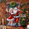Christmas Door Banner Cover, Mr and Mrs Claus Design, 35.4 x 70.8 in Durable Polyester Holiday Decor for Porch Yard Garage Home Outdoor Indoor