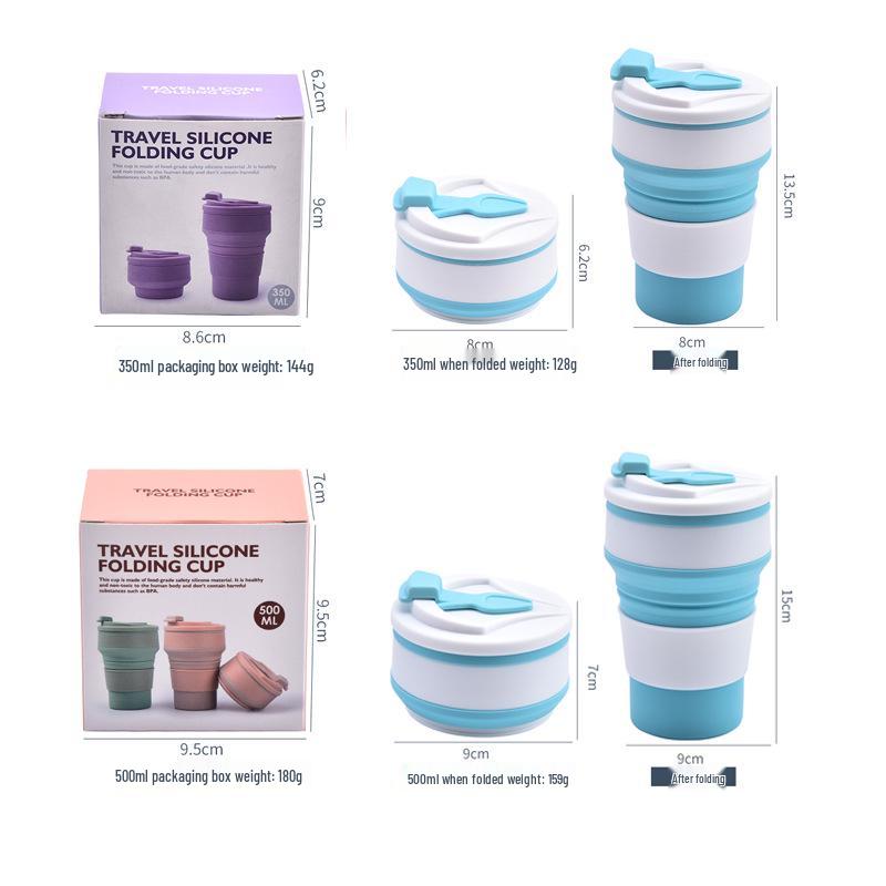 Складной силиконовый дорожный стакан - Портативный, Складной, Высококачественный уличный дизайн