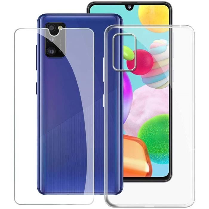 Coque pour Samsung Galaxy A41 - HoussTS - Silicone - Transparent - Verre trempé - Souple