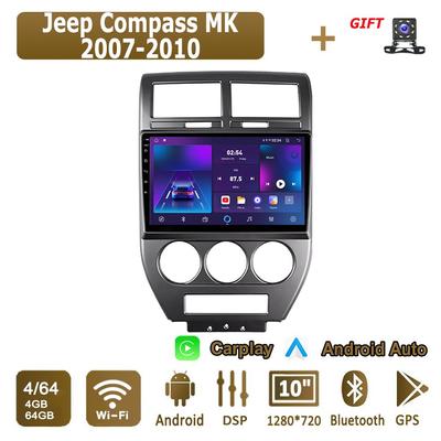 Android Carplay автомобильное радио для Jeep Compass MK 2007-2010 мультимедийный проигрыватель головное устройство стерео GPS навигация BT WIFI 4+64 ГБ