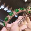 Live Broadcast New Simulation Natural Emerald Bracelet Plated with 18k Platinum and Diamond Inlay, Luxurious Noblewoman Jewelry Bracelet Jewelry