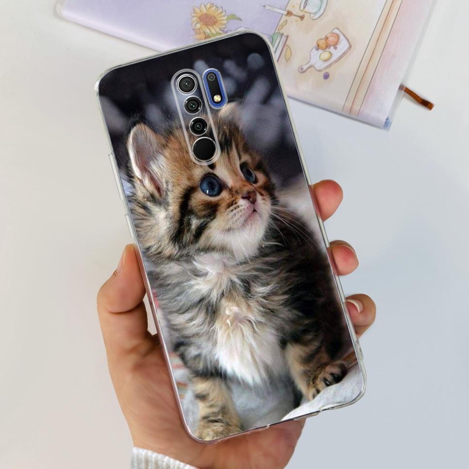New For Xiaomi Redmi 9 Case Cute Cat Luxury Flower TPU Soft Silicone Clear Cover For Xiaomi Redmi 9 9A 9a 6.53"Bumper Phone Case