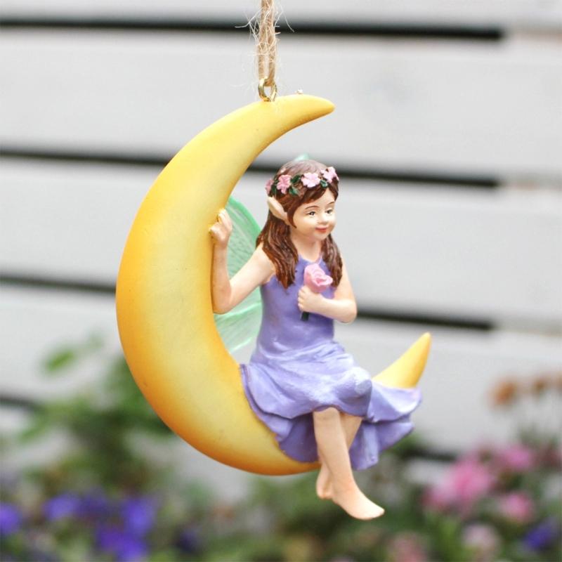Resin Elf Sculptures Realistic Swing Figurines for Home and Outdoor Garden Patios Decors