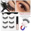 Magnetic Eyelashes 3D Mink Eyelashes Makeup Magnetic Lashes Eyeliner Tweezers Set Natural False Lashes Short Faux Cils