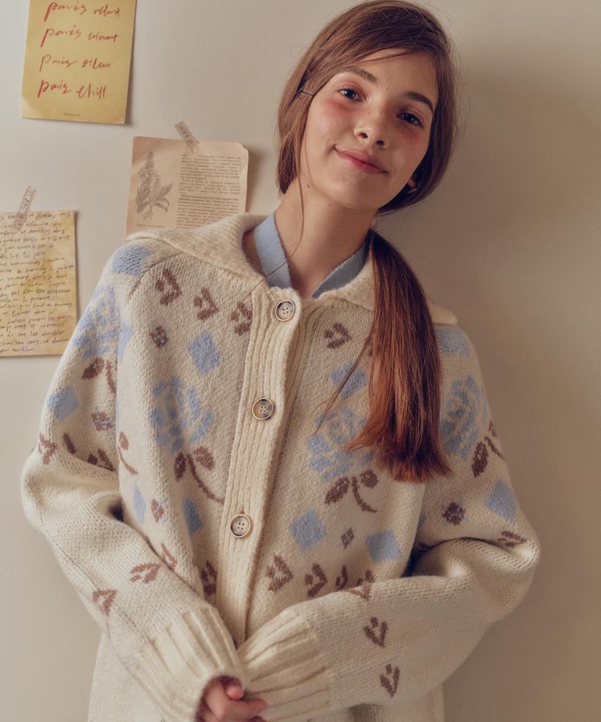 MELLY&ROSE Rose Cowichan Knit Cardigan (310251)_Cream