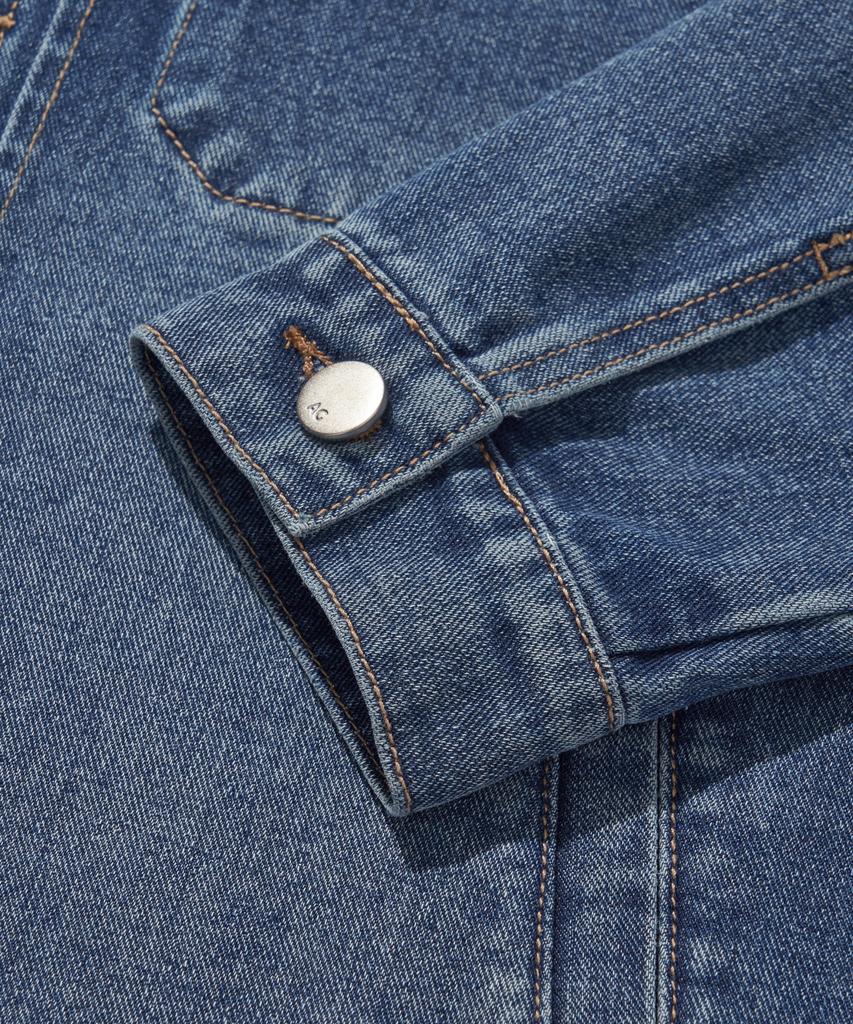 Джинсовая укороченная куртка Agod, стирка stonewash [Индиго]