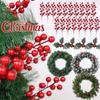 Artificial Berries Christmas Decoration Red Berry Branches for Xmas Tree Party Home Table Ornaments Red Fruit Wreath DIY Gift