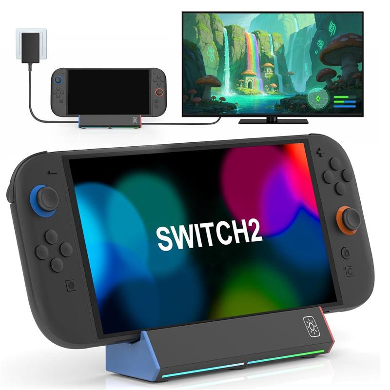 ТВ-док-станция для Switch 2, зарядная док-станция, портативный адаптер-док-станция для ТВ Switch 4K HDMI-совместимый, с портом Type C / USB