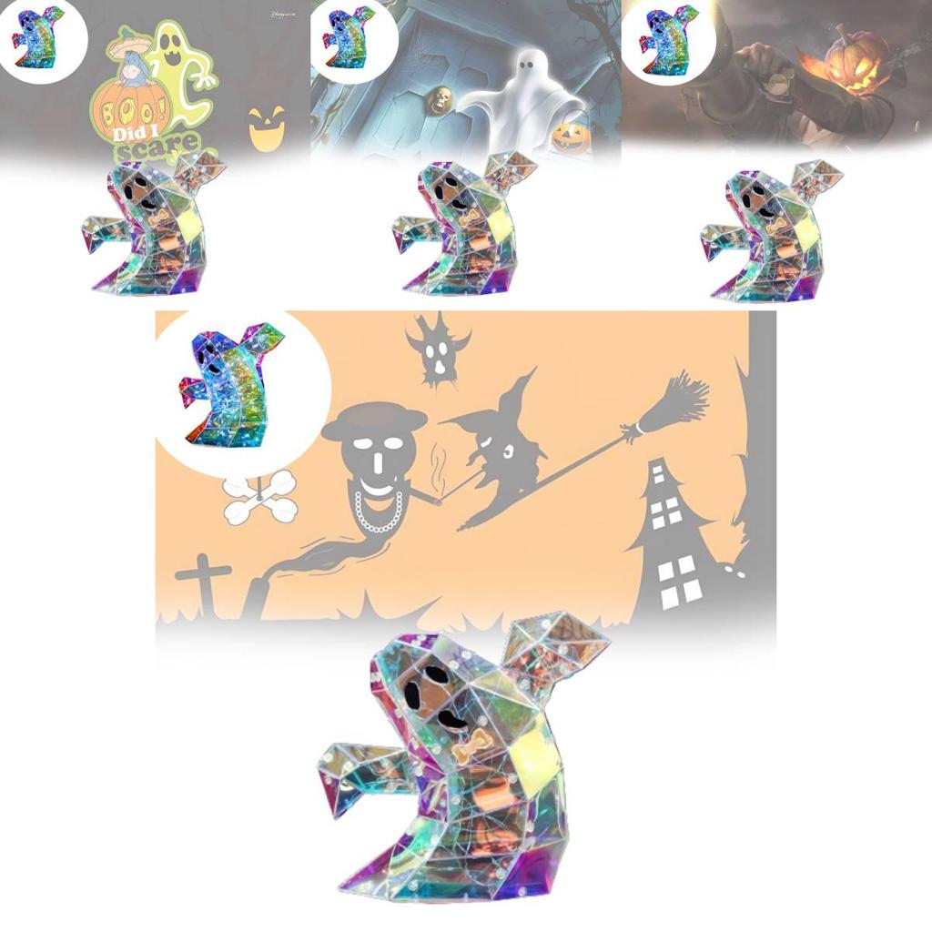 Прозрачное Цветное 20см Украшение Призрак на Хэллоуин для Создания Жуткой Атмосферы