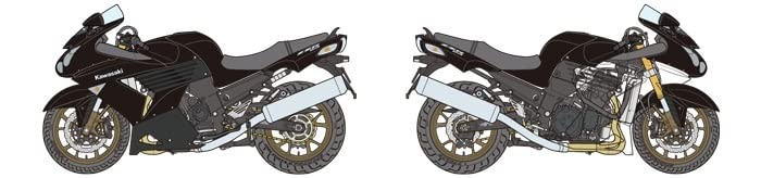 Tamiya Motorcycle Series Kawasaki ZZR1400 Plastic Model 14111 1/12 No.111