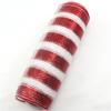 Red & White Candy Cane Decor Mesh Roll 26cmx10yard Wreath Tree Stripes Ribbon Net Yarn Mesh Ribbon
