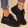 Fashion Women's Vulcanizee Shoes Round Toe Flat Shoes for Women Lace-up Platform Sneakers Outdoor Causal Increasing Low Top Woman Shoes