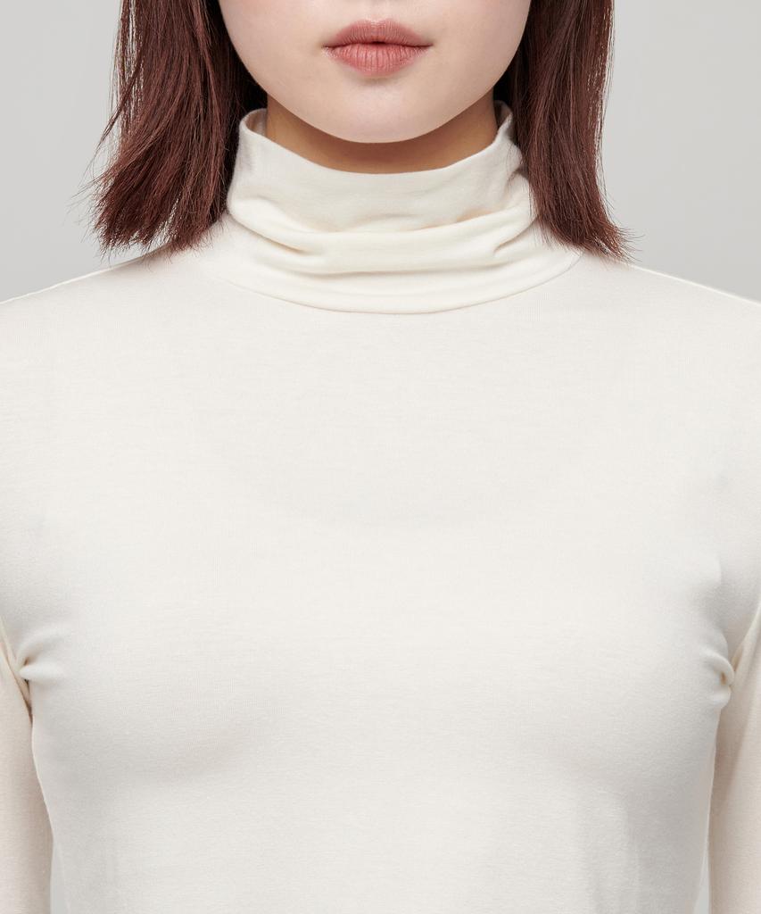 MUSINSA STANDARD WOMAN Women'S Slim Crop Turtleneck Long Sleeve T-Shirt [Cream]